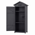 Outdoor Weatherproof Storage Shed Wooden Gray 180x75x50 cm