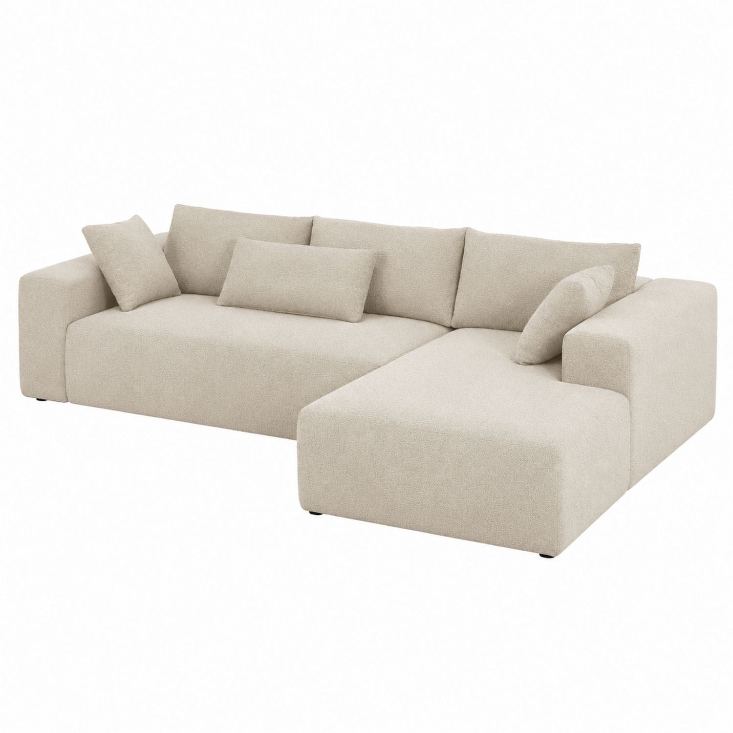 Beige Fabric Sectional Sofa Set L-Shaped 300cm x 200cm