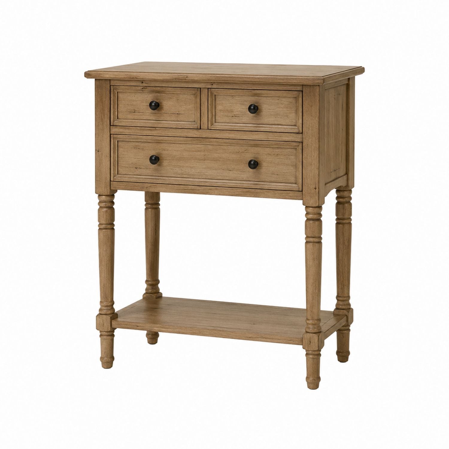 Oak Wood Console Table with Drawers 60cm x 30cm x 80cm