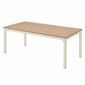 Oak Veneer Dining Table with Metal Legs, Natural Wood/White, 180x90x75cm