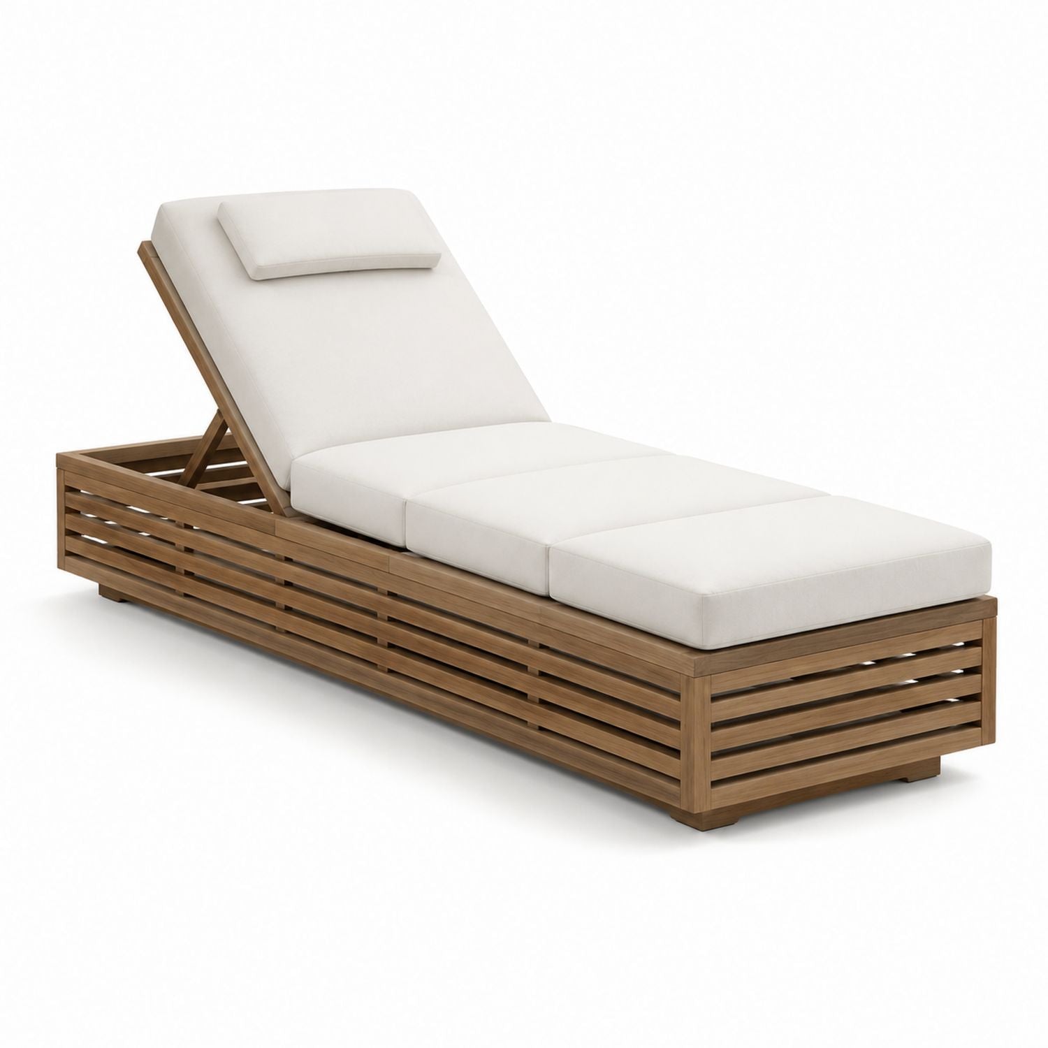 Teak Lounge Chair with Polyester Cushions 200cm