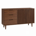 Walnut Wood Sideboard with 3 Drawers and 2 Doors