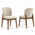 Set of 2 Upholstered Dining Chairs with Polyester Fabric and Solid Wood Frame