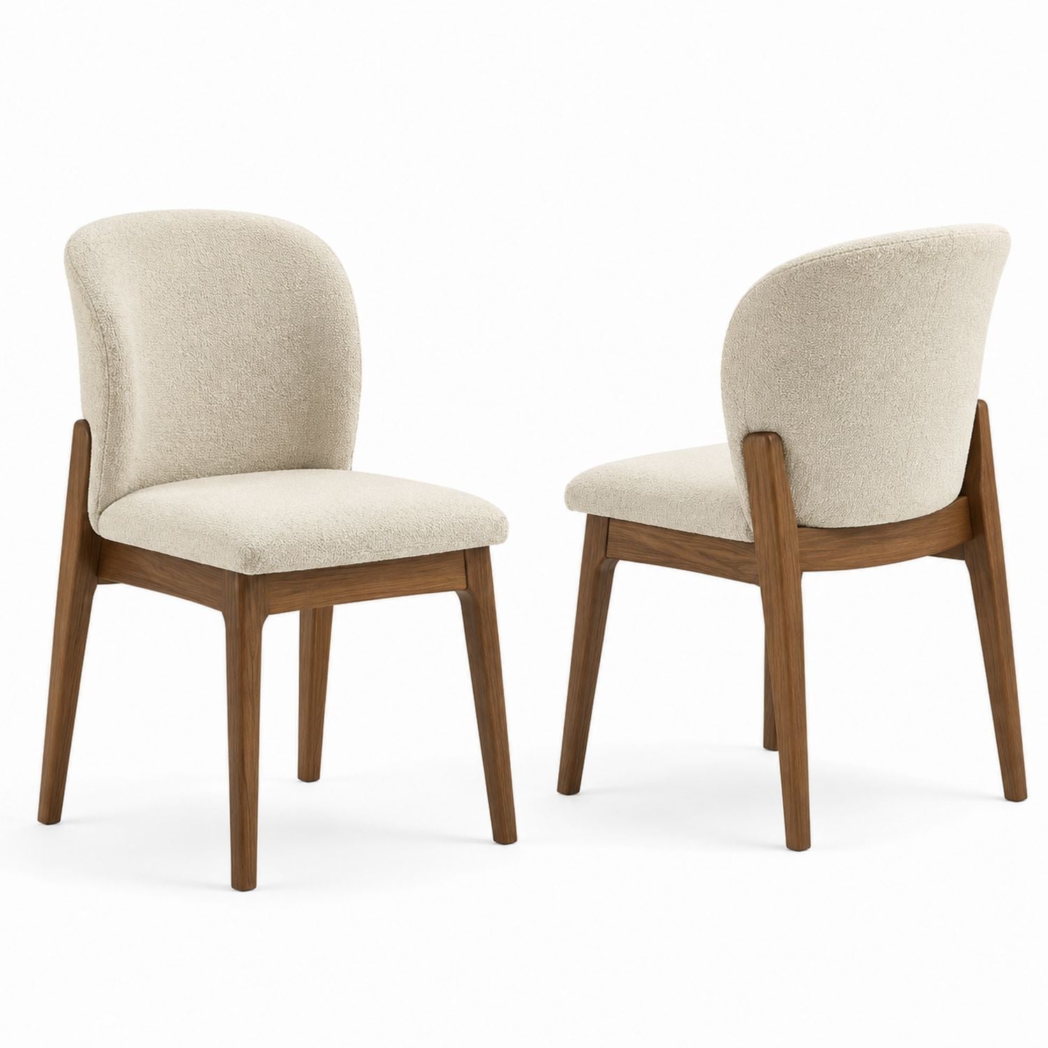 Set of 2 Upholstered Dining Chairs with Polyester Fabric and Solid Wood Frame