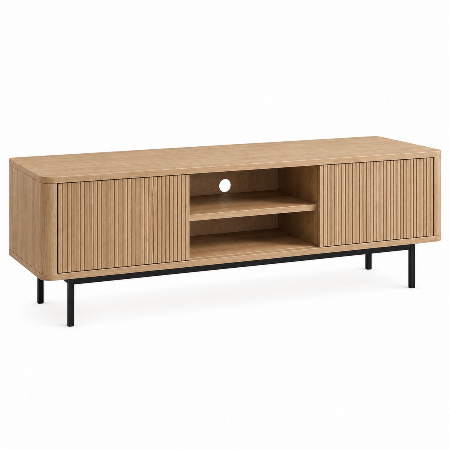 Engineered Wood TV Stand with Steel Legs 180cm