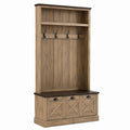 Wooden Hall Tree Coat Rack with Storage Bench
