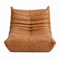 Leather Armless Sofa Brown 150cm x 95cm x 75cm