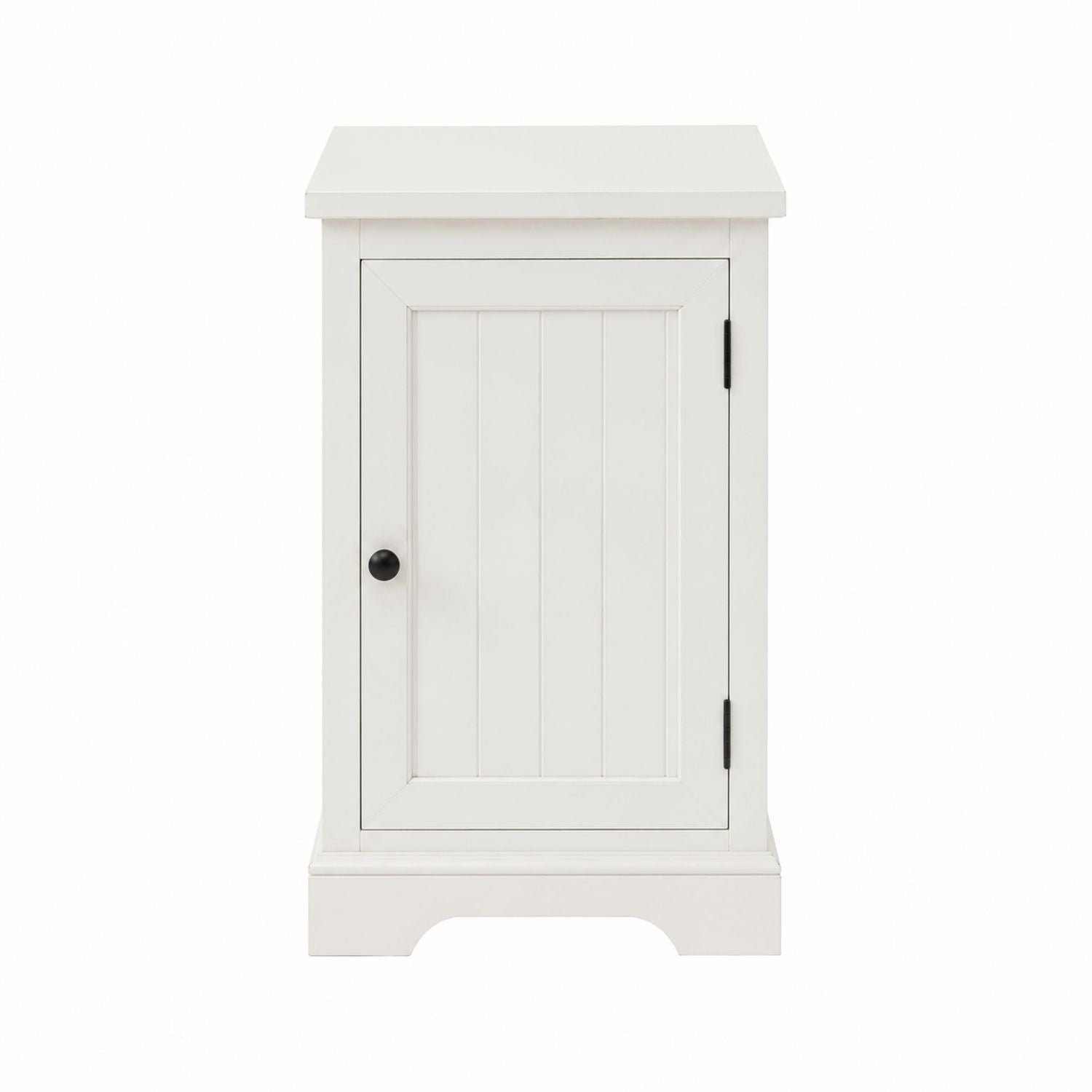 Wooden Nightstand with Single Door 60cm Height White