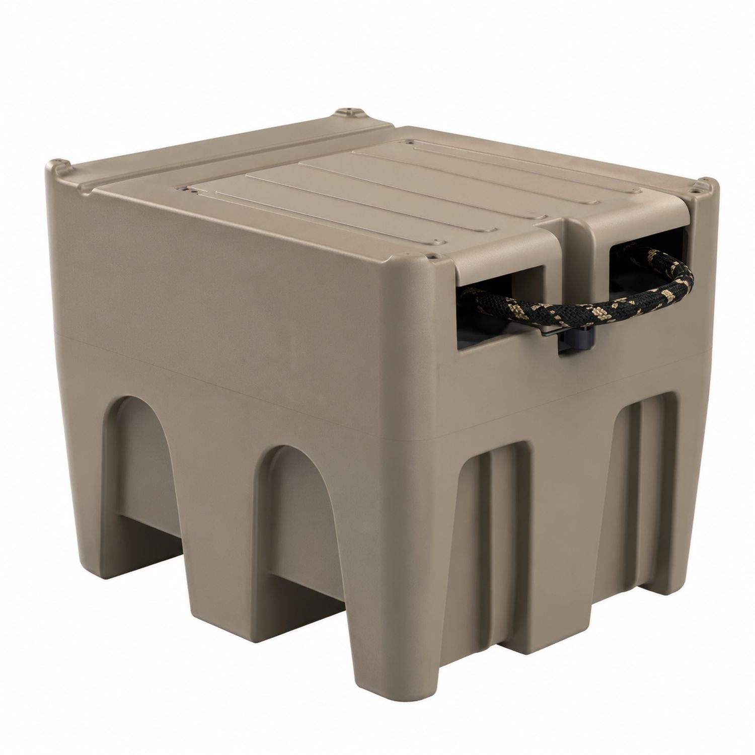 Outdoor Patio Storage Box Plastic Beige Cube 60cm x 50cm x 43cm