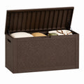 Outdoor Resin Patio Storage Box Brown 117cm x 56cm x 64cm