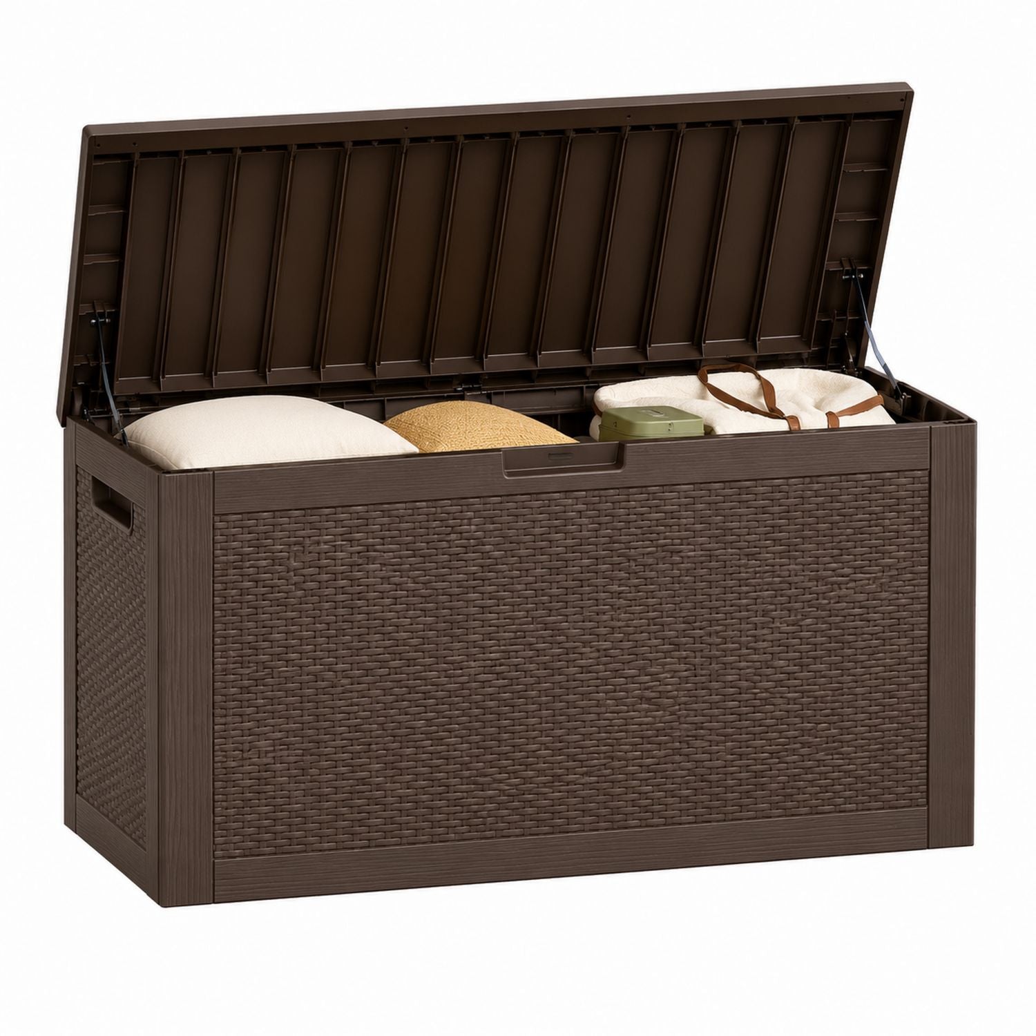 Outdoor Resin Patio Storage Box Brown 117cm x 56cm x 64cm