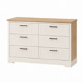 6-Drawer Wooden Dresser with Metal Handles