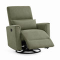 Recliner Chair Polyester Fabric Green Swivel Reclining Adjustable Backrest 100cm Height