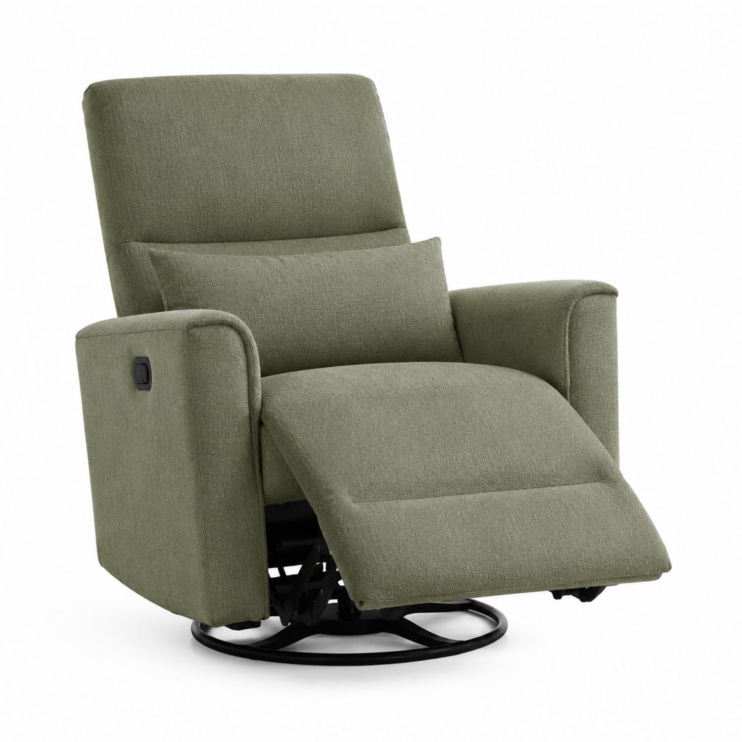 Recliner Chair Polyester Fabric Green Swivel Reclining Adjustable Backrest 100cm Height