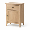 Oak Wooden Nightstand with Drawer and Door 40x35x60 cm