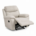 Fabric Recliner Chair Beige with Adjustable Footrest