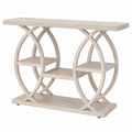 MDF Console Table Light Sand Circular Shelves 120cm x 40cm x 80cm