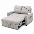 Convertible Sleeper Sofa Bed with Adjustable Arm Rest and Pocket Light in Fabric 198x100x90cm
