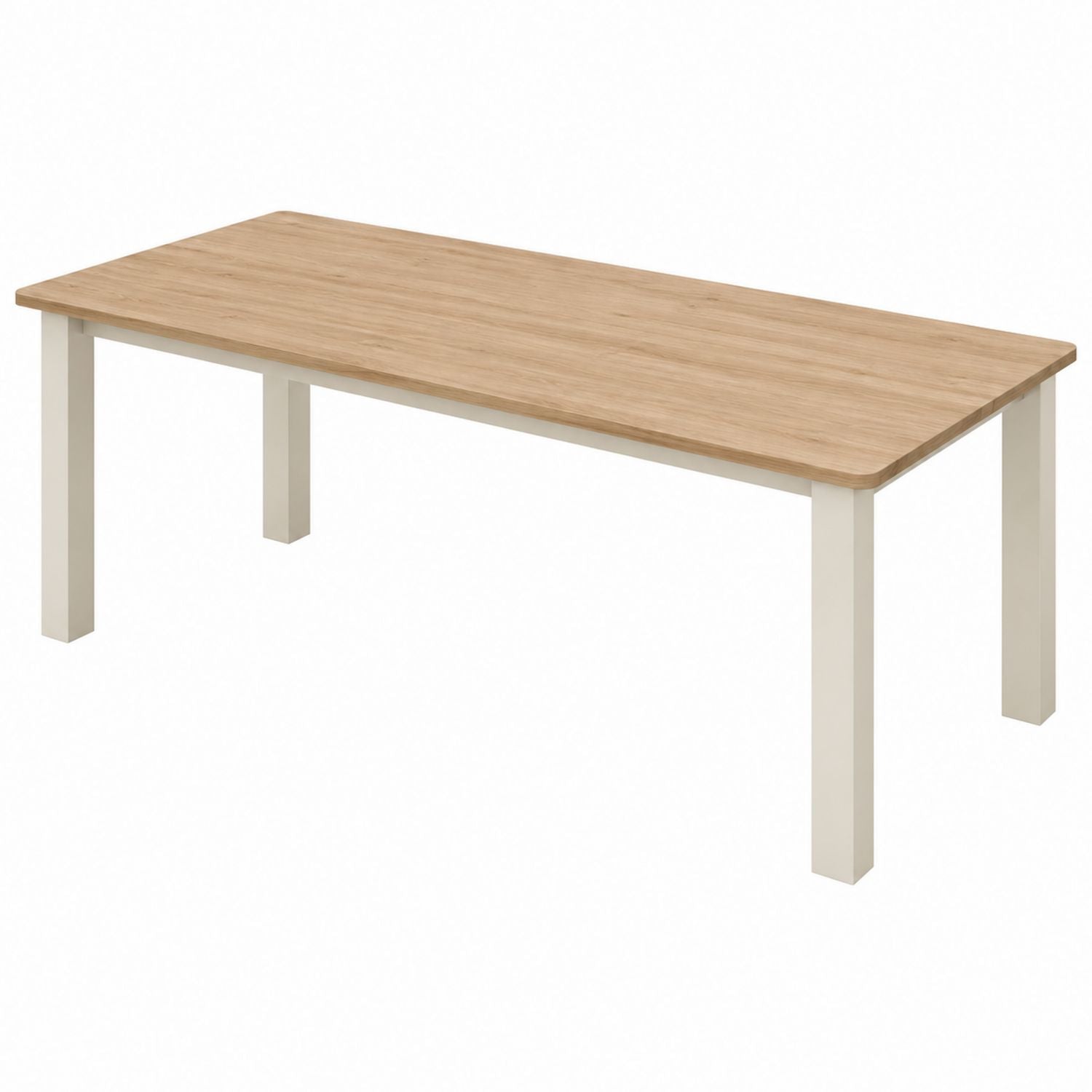 Rectangular Oak Veneer Table with Metal Legs 180x90x75cm