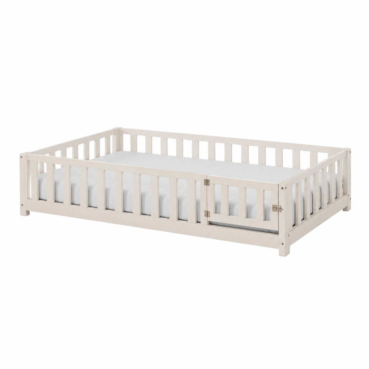 Pine Wood Toddler Bed Frame with Safety Rails 145x77x45 cm