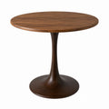 Round Solid Wood Dining Table with Single Pedestal Base 120cm Diameter