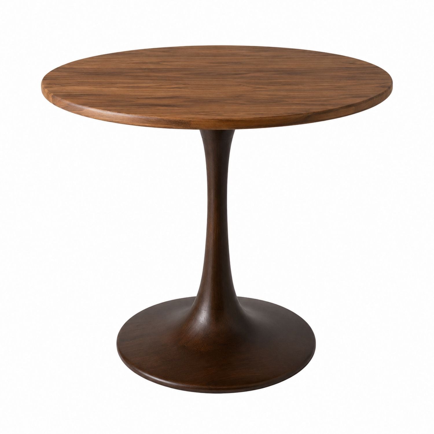 Round Solid Wood Dining Table with Single Pedestal Base 120cm Diameter