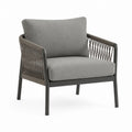 Outdoor Chair Aluminum Frame with Polyester Cushions Gray