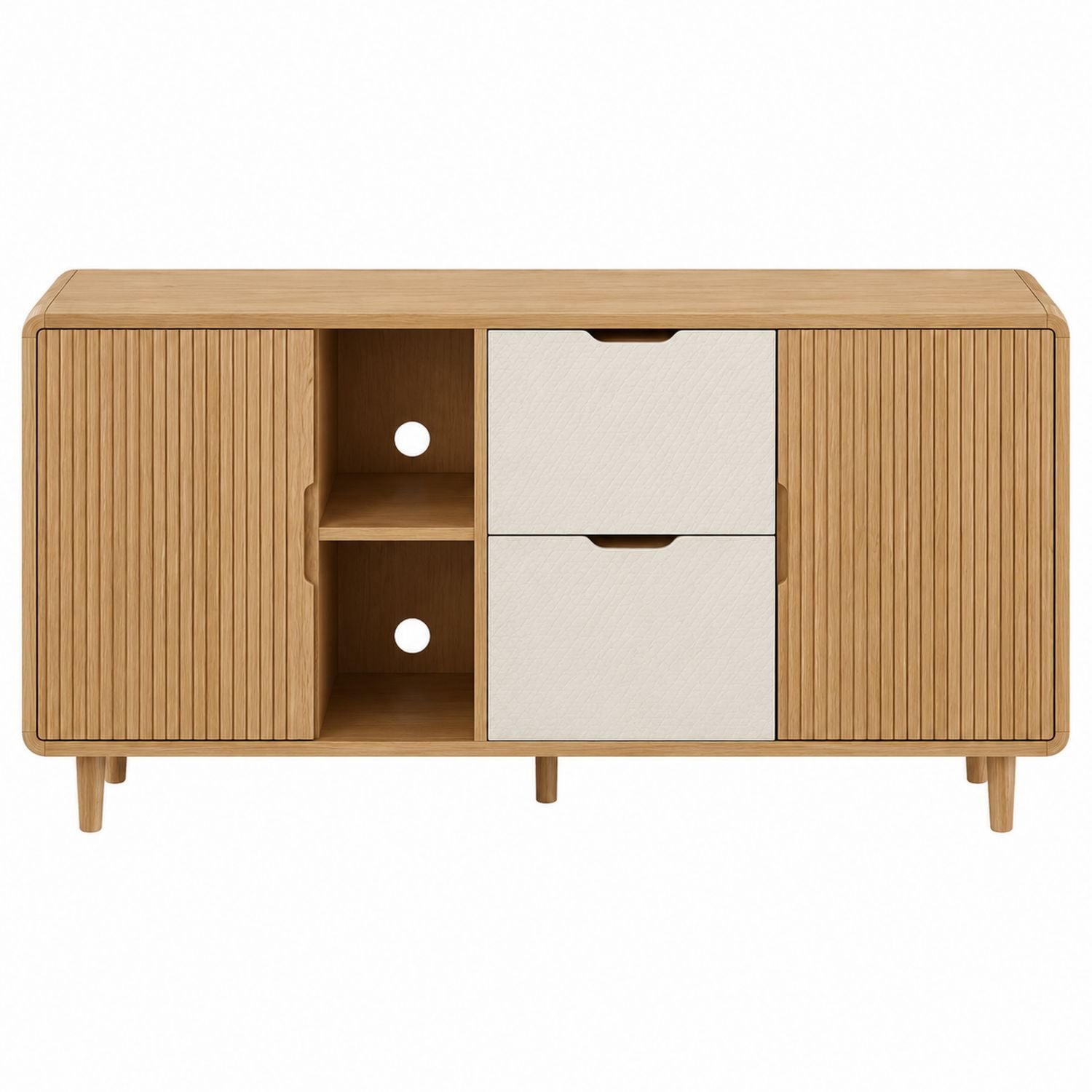 Wooden Sideboard Cabinet with Drawers and Doors