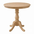 Round Oak Dining Table Solid Wood Light Brown 100cm Diameter