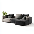Sectional Sofa Set Fabric Upholstery 300x150x85 cm - Dark Grey/Light Grey - Contemporary Design
