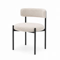 Beige Upholstered Steel Dining Chair