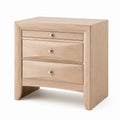 Wood Nightstand with 3 Drawers, Light Oak, 60cm x 40cm x 55cm