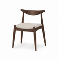 Mid-Century Modern Dining Chair with Wood Frame and Polyester Fabric Seat