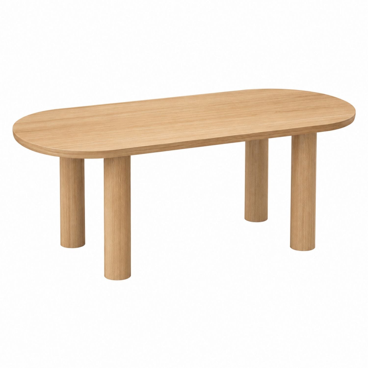 Oval Wood Dining Table Light Brown 160cm x 80cm x 75cm