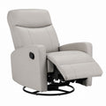 Faux Leather Recliner Chair Manual Adjustment Light Gray 85cm x 90cm x 100cm
