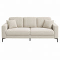 3-Seater Fabric Sofa Beige 200cm x 85cm x 90cm