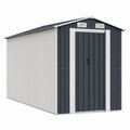 Outdoor Metal Storage Shed Grey and White 202x122x180 cm