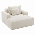 Bouclé Fabric Sectional Chair Beige 90cm x 120cm x 74cm