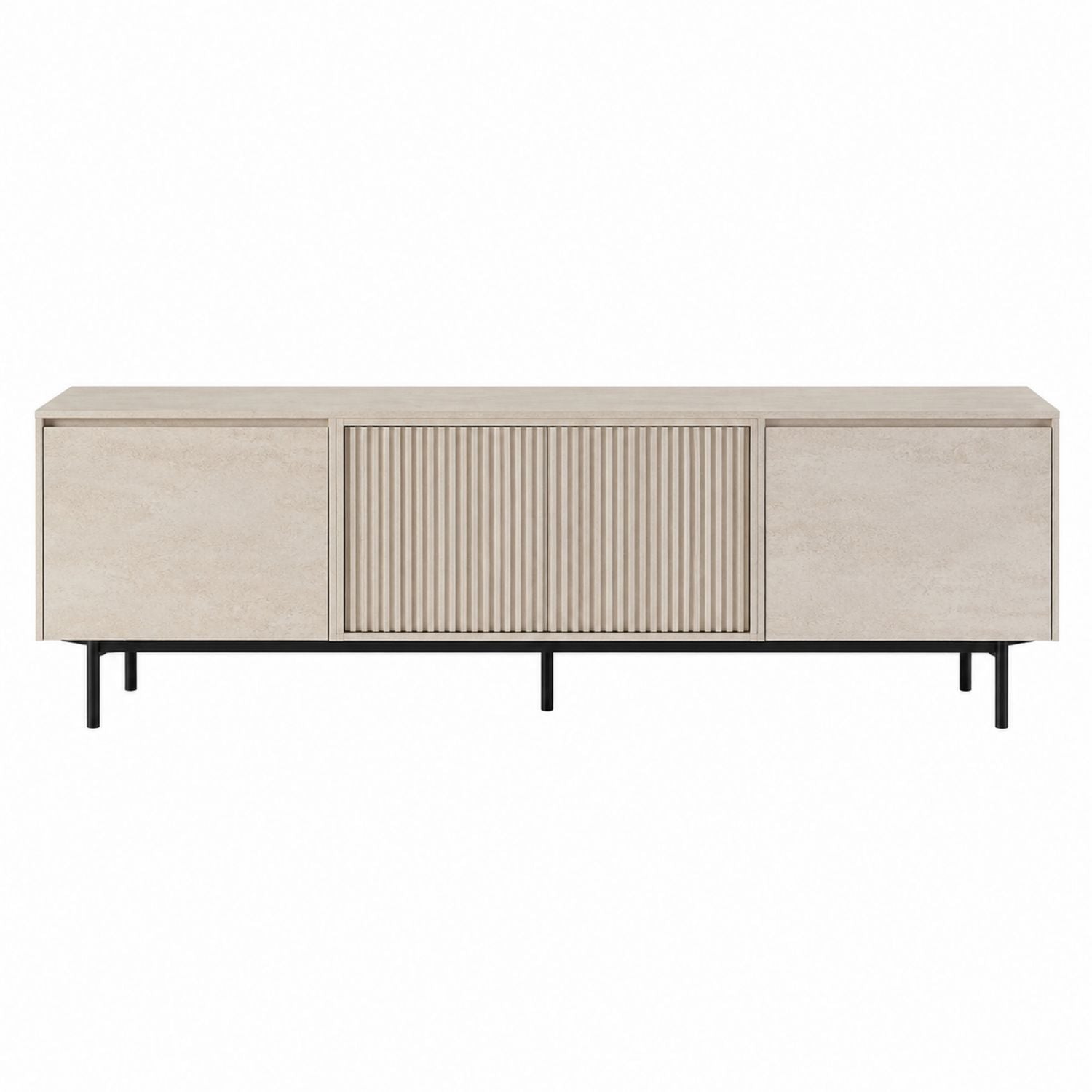 Wood TV Stand with Metal Legs in Beige 180cm