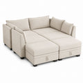 Modular Linen Beige Sectional Sofa Set
