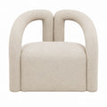 Boucle Fabric Upholstered Armchair Beige